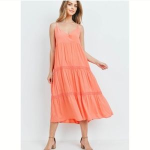 NEW! L LOVE - Peachy Orange Midi Dress